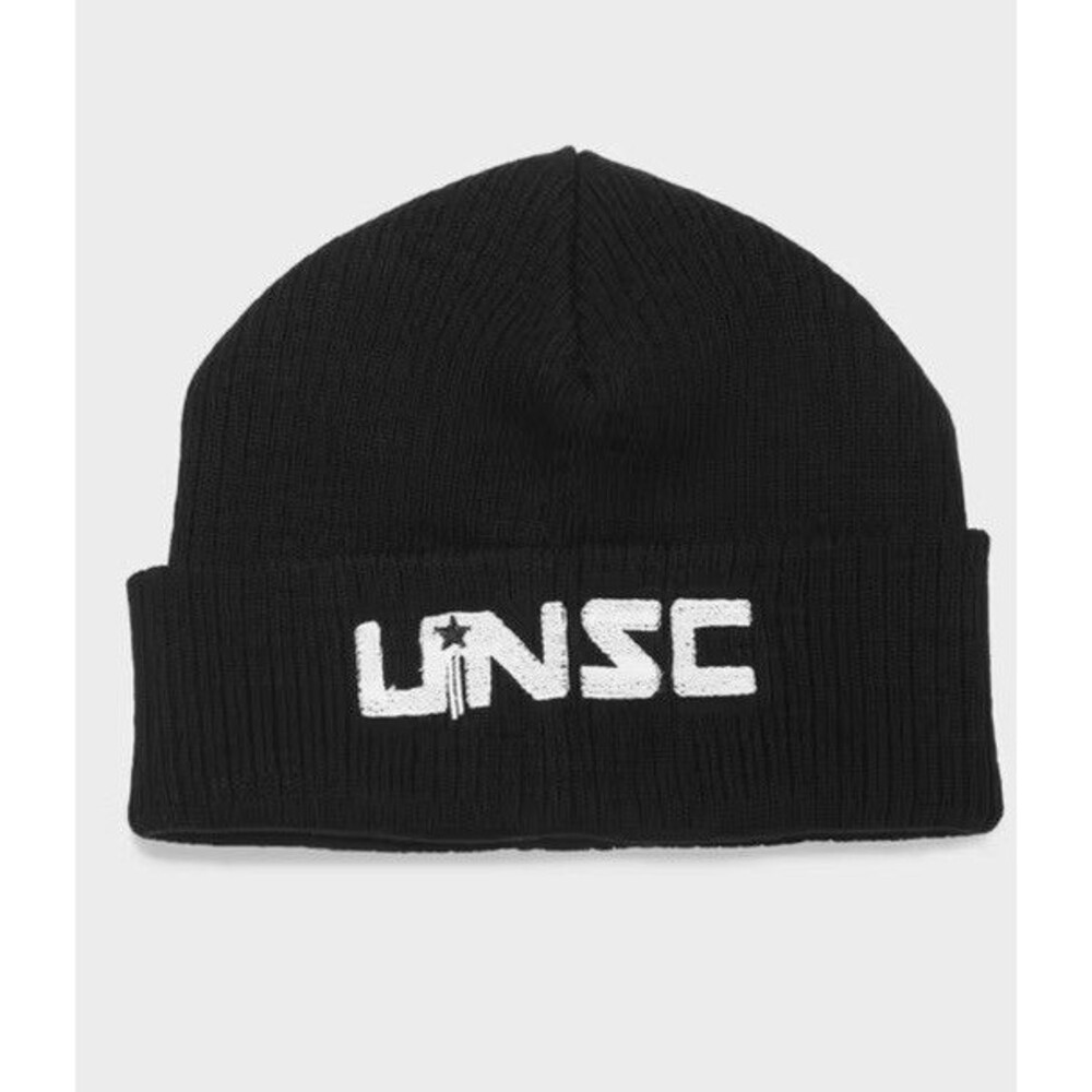 Halo UNSC Waffle Knit Master Chief Beanie Winter Hat Black EUC